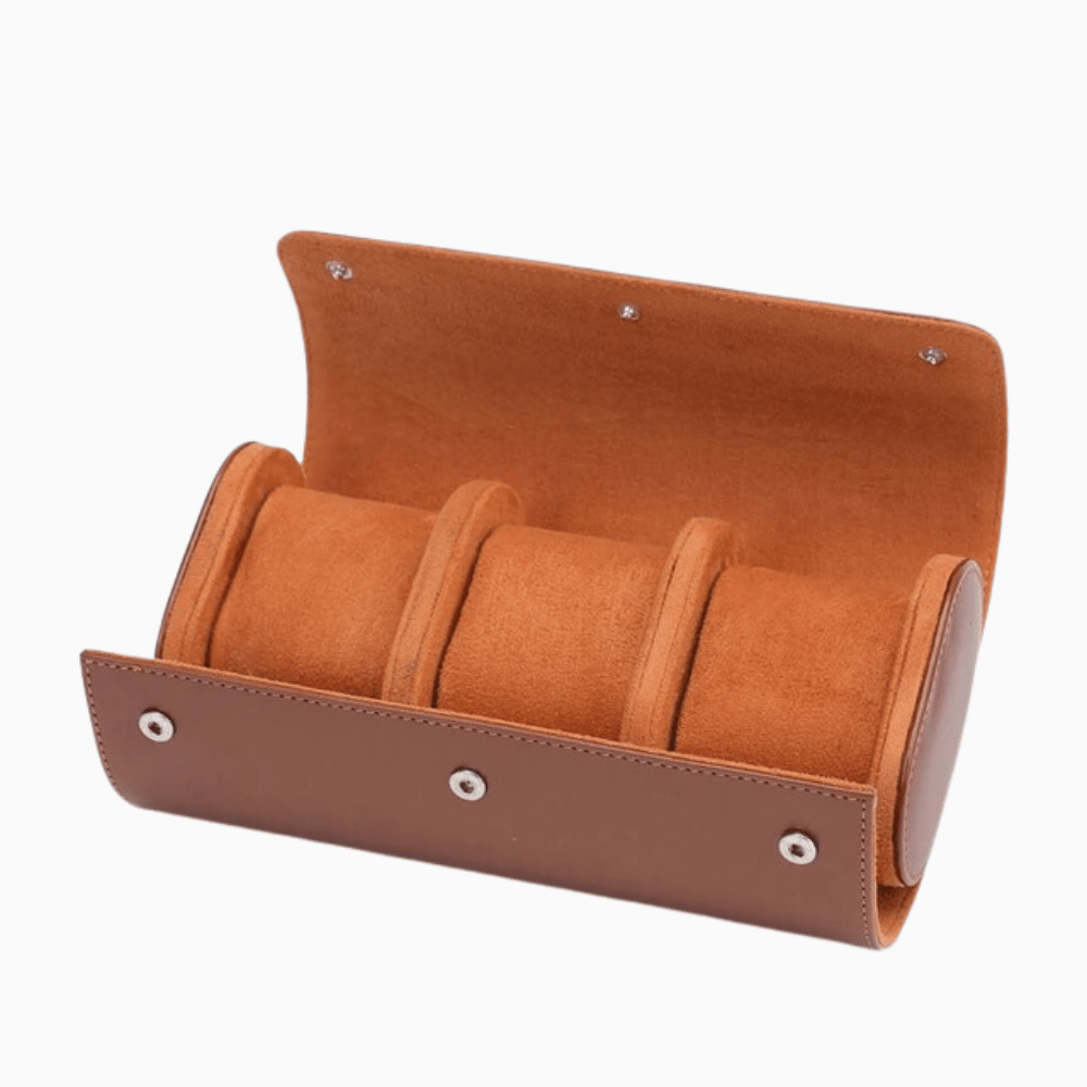 Elegant Leather Watch Organizer for Travel and Home