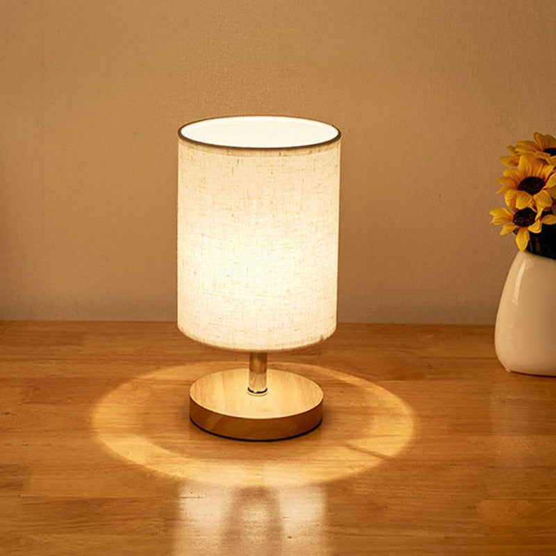 Elegant Wooden Base Lamp with Linen Shade for Any Room