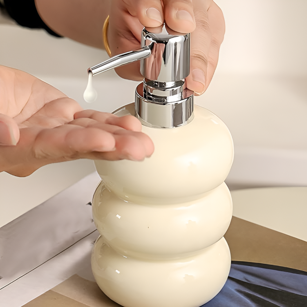 Elegant Round Liquid Soap Dispenser with Press Pump