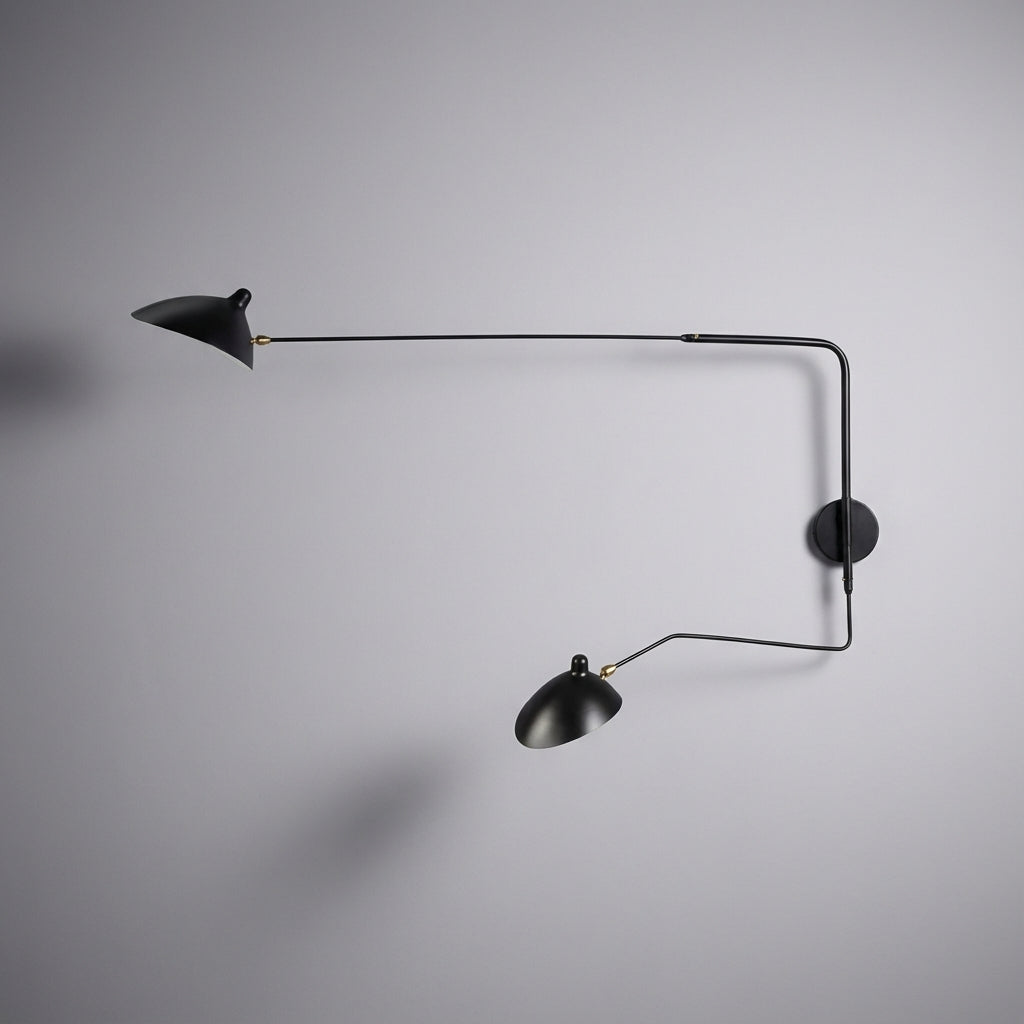 Adjustable Wall Light Fixture with Long Reach and Pivoting Arm