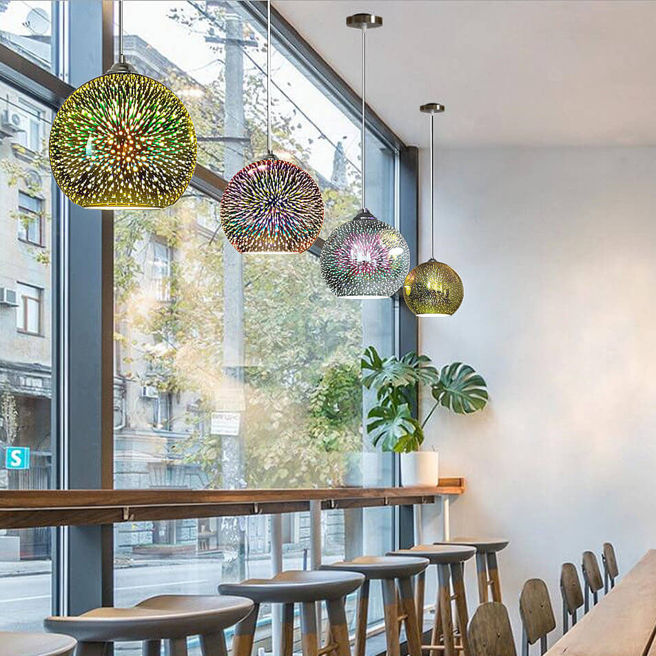 ColorBurst | Eye-Catching 3D Glass Hanging Light Fixture