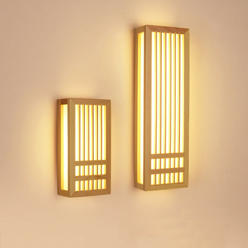 AuraGlow | Chic Solid Wood LED Wall Light Fixture