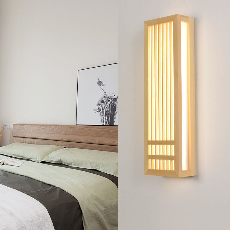 AuraGlow | Chic Solid Wood LED Wall Light Fixture