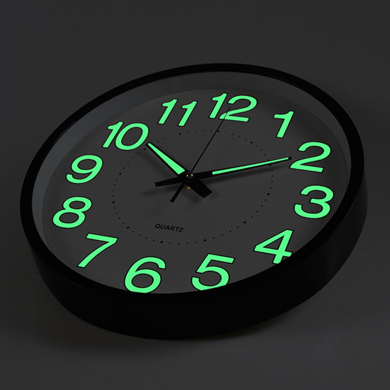 Stylish Metal Frame Analog Wall Clock with Luminous Features