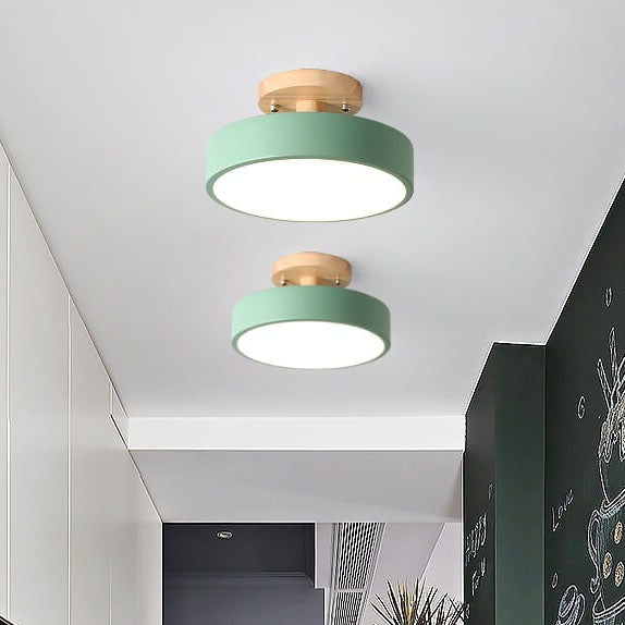 Sleek Wood-Infused Ceiling Light | Customizable Color Options
