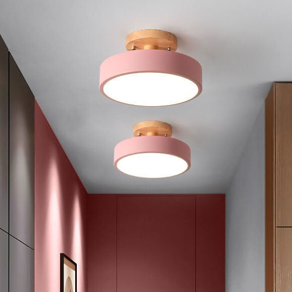 Sleek Wood-Infused Ceiling Light | Customizable Color Options