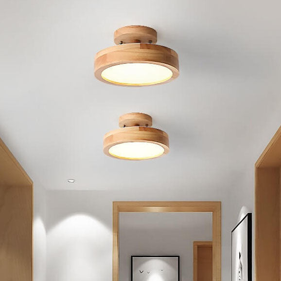 Sleek Wood-Infused Ceiling Light | Customizable Color Options