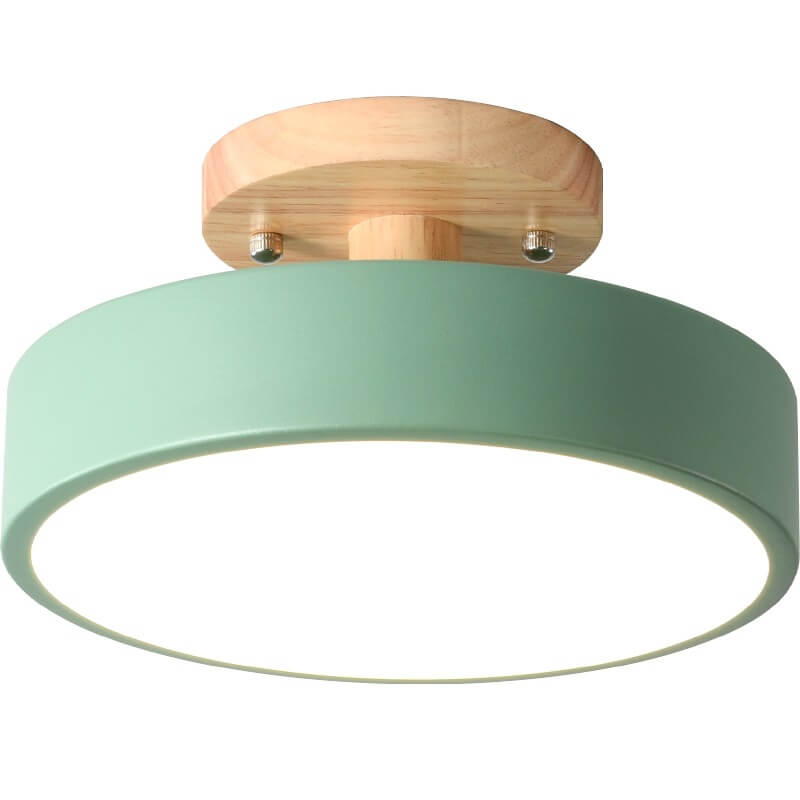 Sleek Wood-Infused Ceiling Light | Customizable Color Options