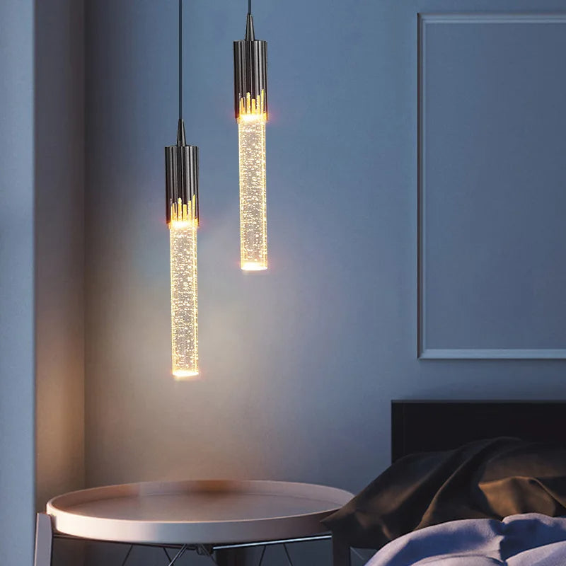 RadiantGlow | Sleek Glass Pendant Light with Adjustable Shade