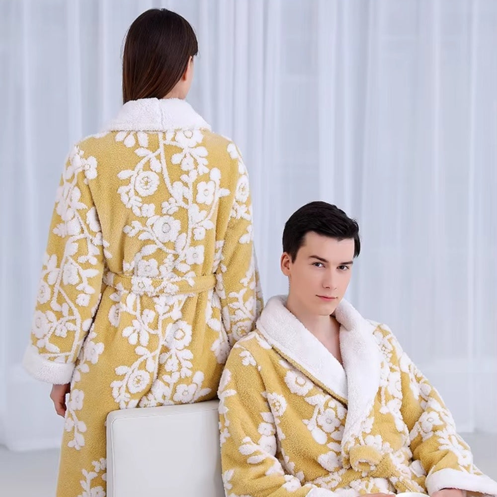 Plush Double-Layer Bathrobe for Cozy Moments Together