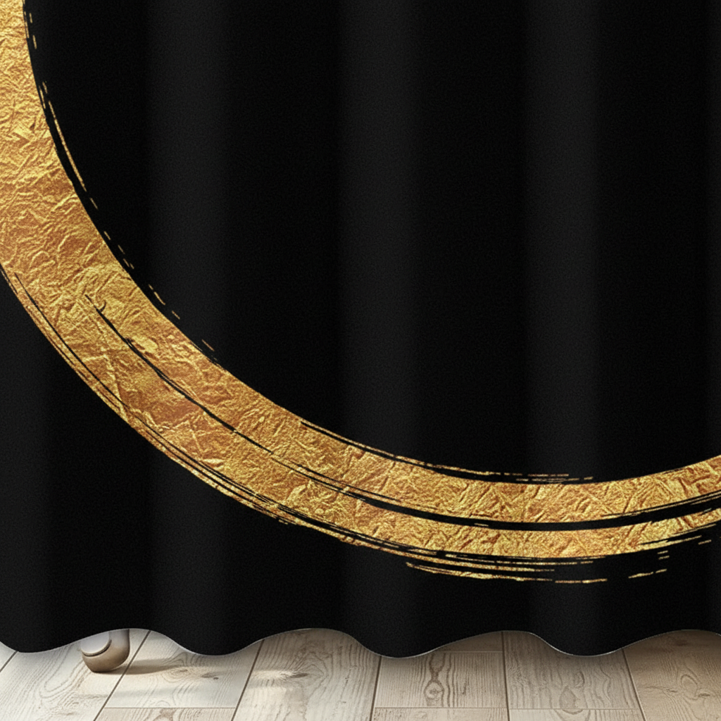 Elegant Gold Patterned Shower Curtain