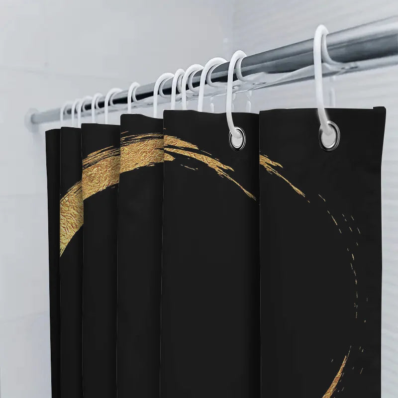 Elegant Gold Patterned Shower Curtain