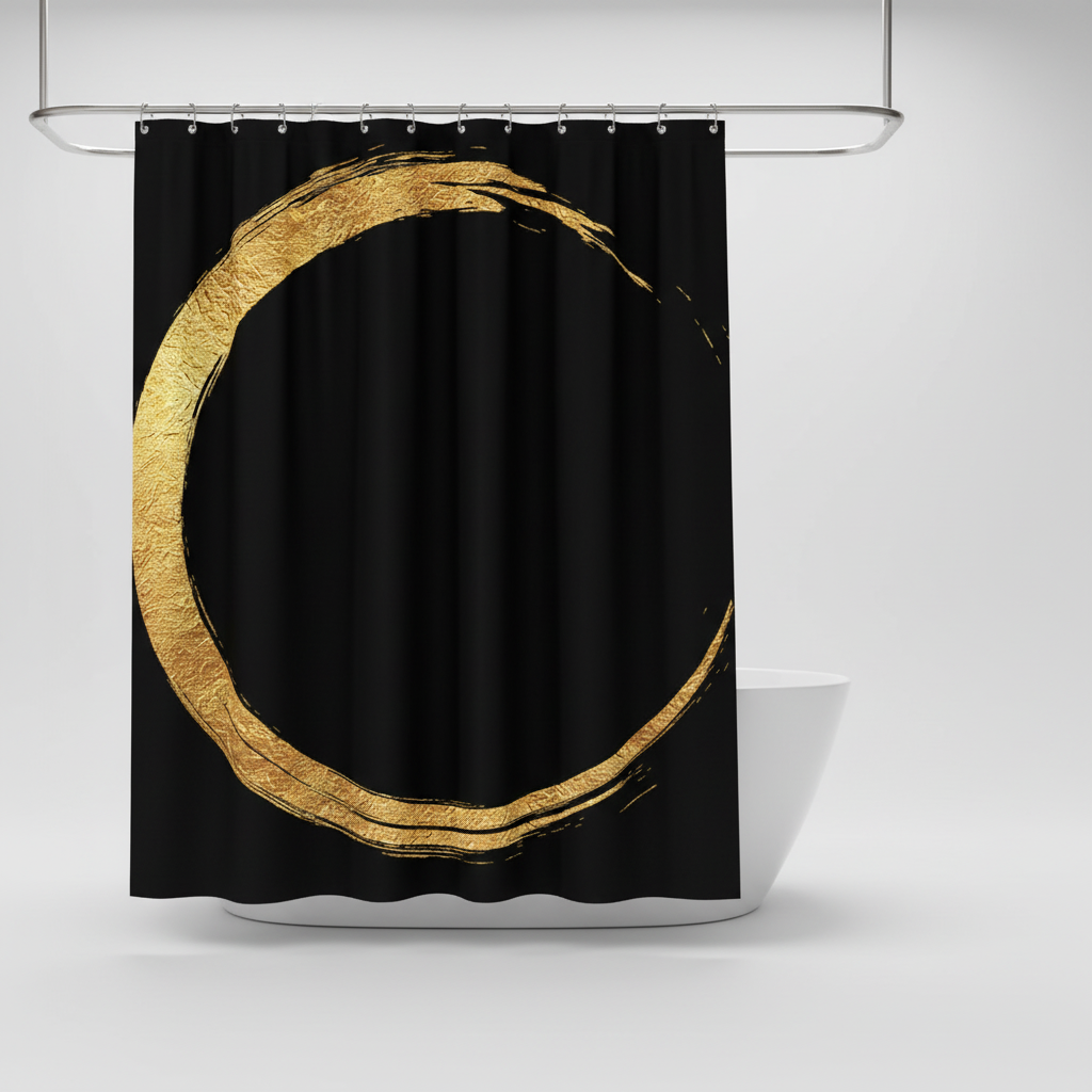 Elegant Gold Patterned Shower Curtain