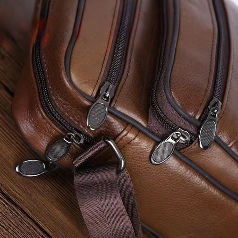 Elegantly Crafted Leather Messenger Bag with Adjustable Strap