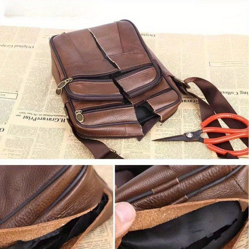 Elegantly Crafted Leather Messenger Bag with Adjustable Strap
