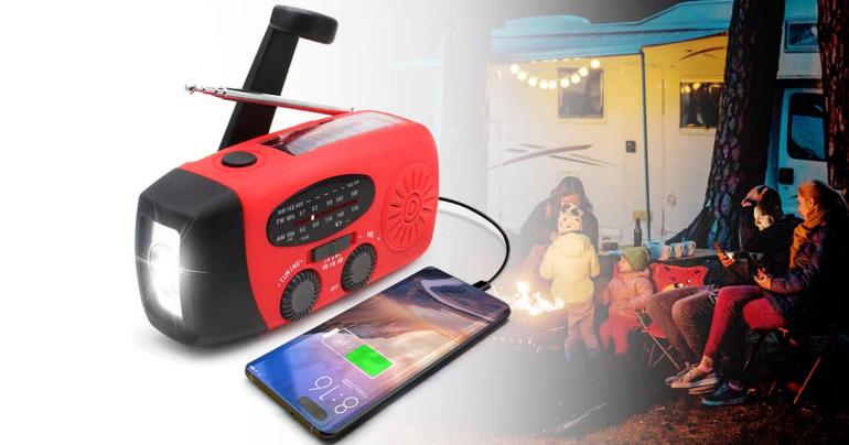 Versatile Emergency Radio with Solar Charging & Power Bank