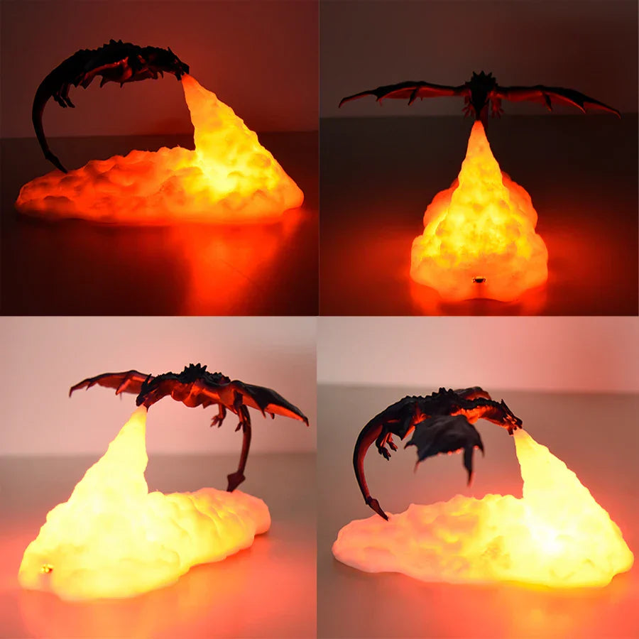 Enchanting Dragon Flame Lamp for Magical Ambiance