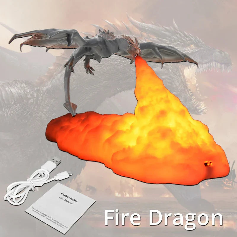 Enchanting Dragon Flame Lamp for Magical Ambiance