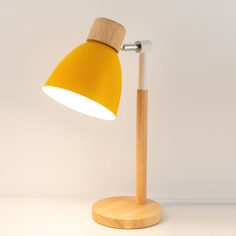Elegant Wooden Table Lamp with Push Button Control