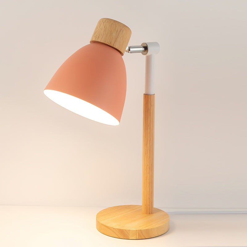 Elegant Wooden Table Lamp with Push Button Control