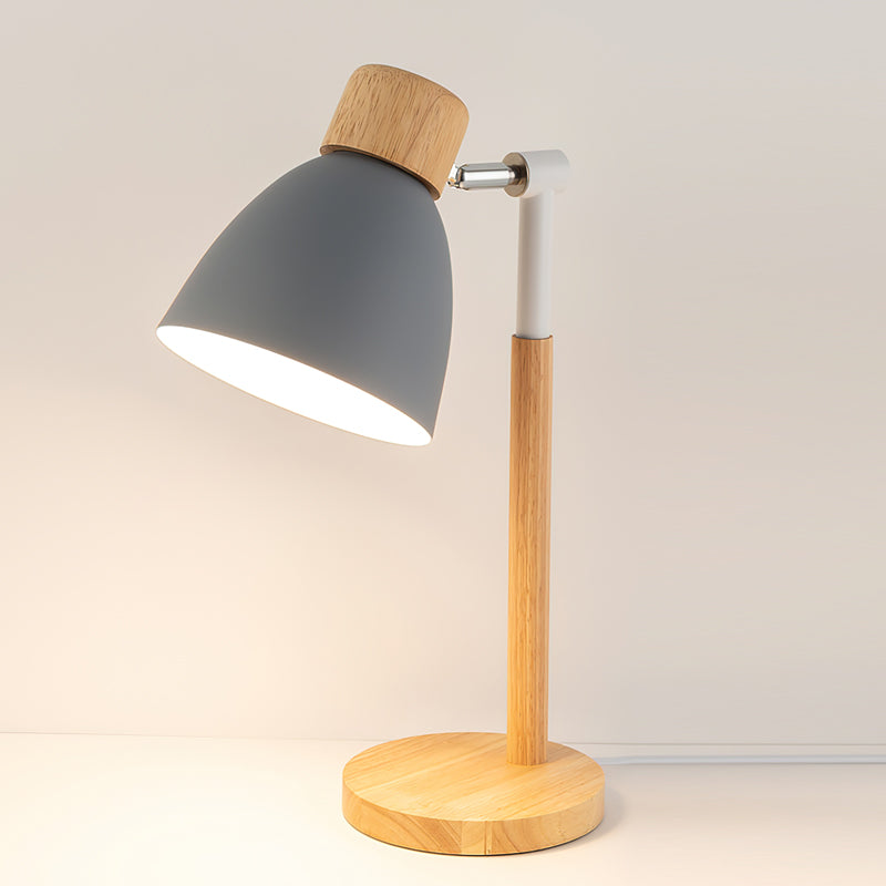 Elegant Wooden Table Lamp with Push Button Control