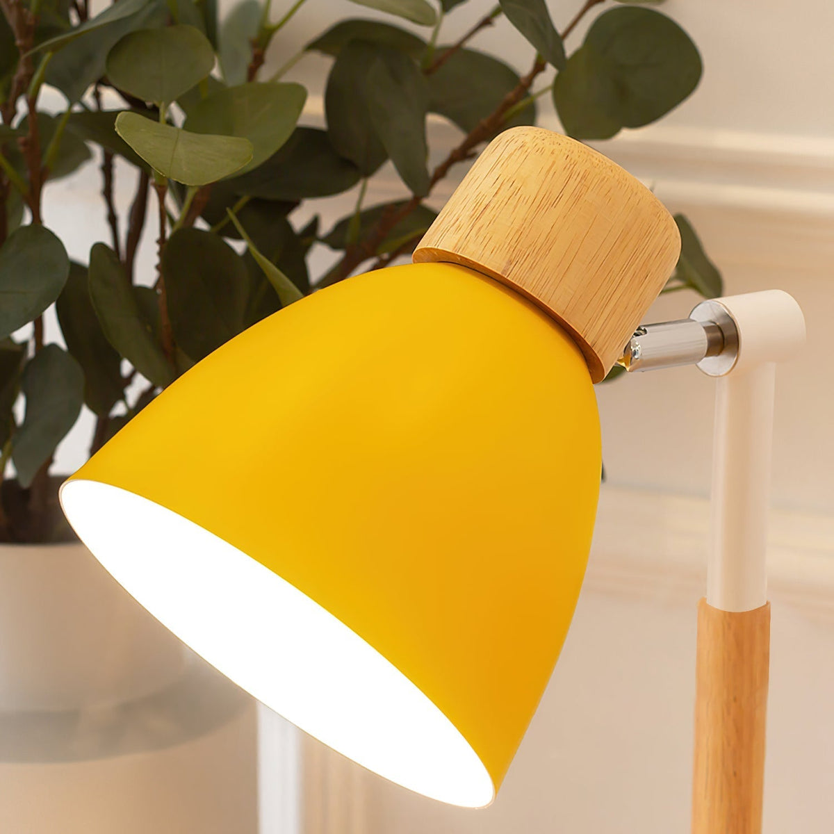 Elegant Wooden Table Lamp with Push Button Control
