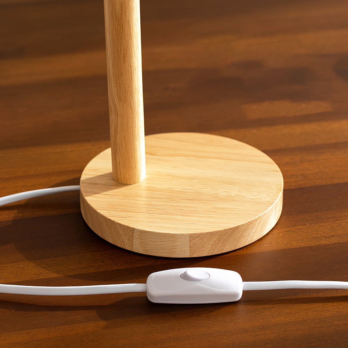 Elegant Wooden Table Lamp with Push Button Control