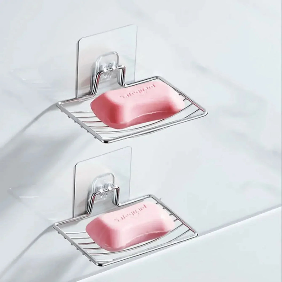 Wall-Mounted Soap Organizer – Stainless Steel with Drainage Feature