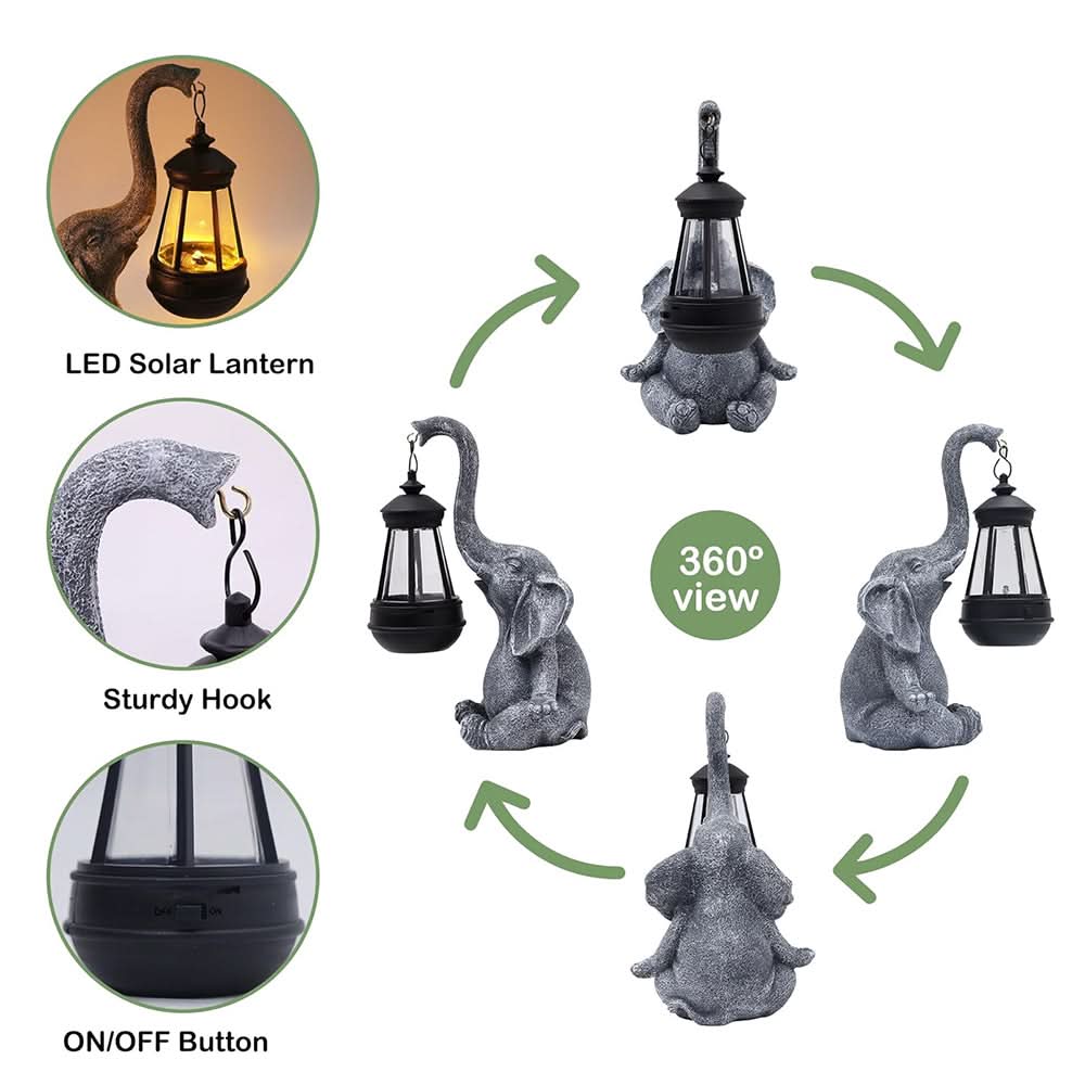 Sunny Safari – Solar-Powered Elephant Garden Light