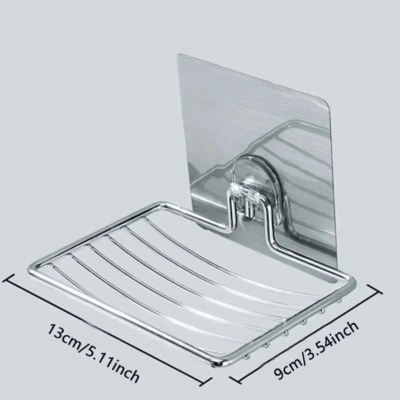 Wall-Mounted Soap Organizer – Stainless Steel with Drainage Feature