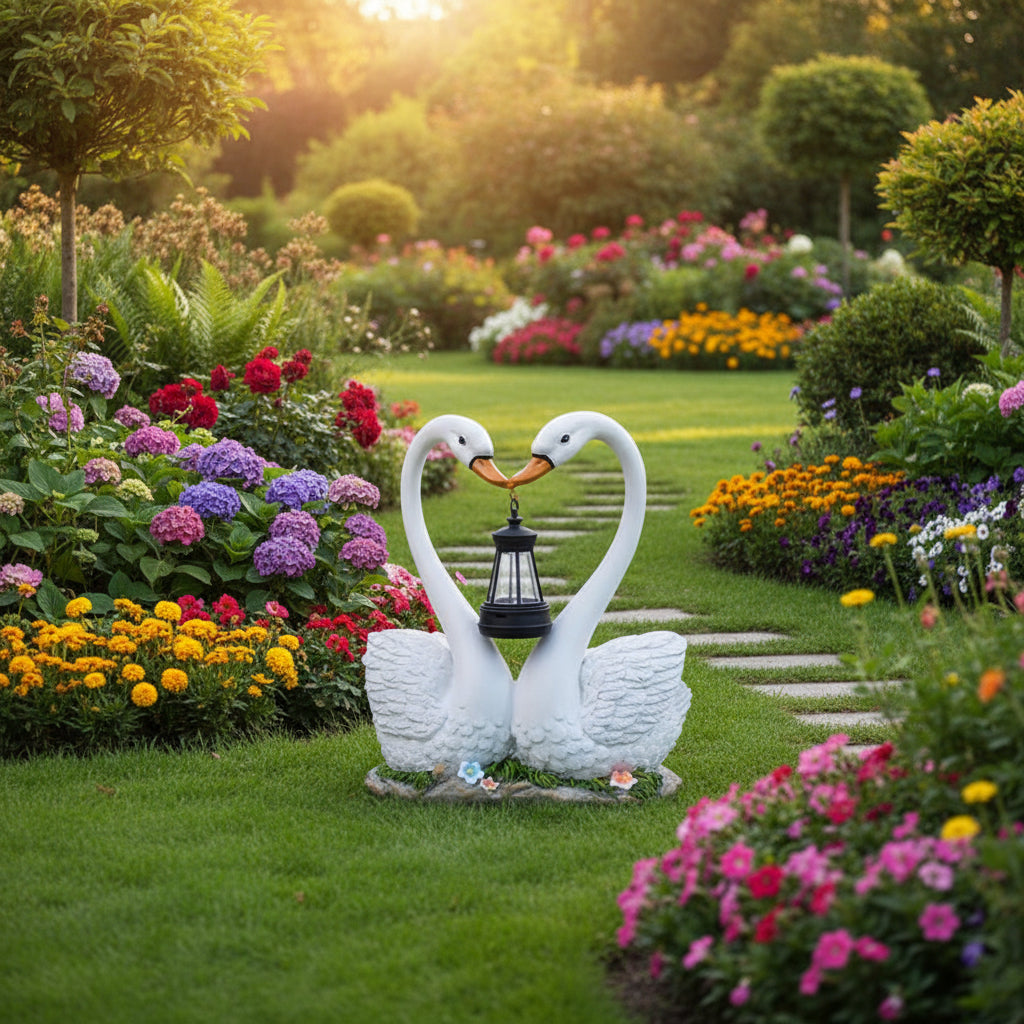 Whimsical Solar Duck Garden Decor with Lantern