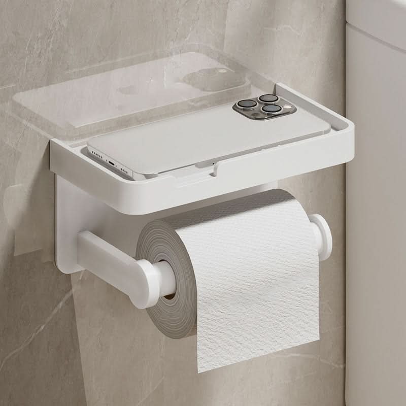 Wall-Mounted Aluminum Toilet Paper Holder with Hidden Drawer