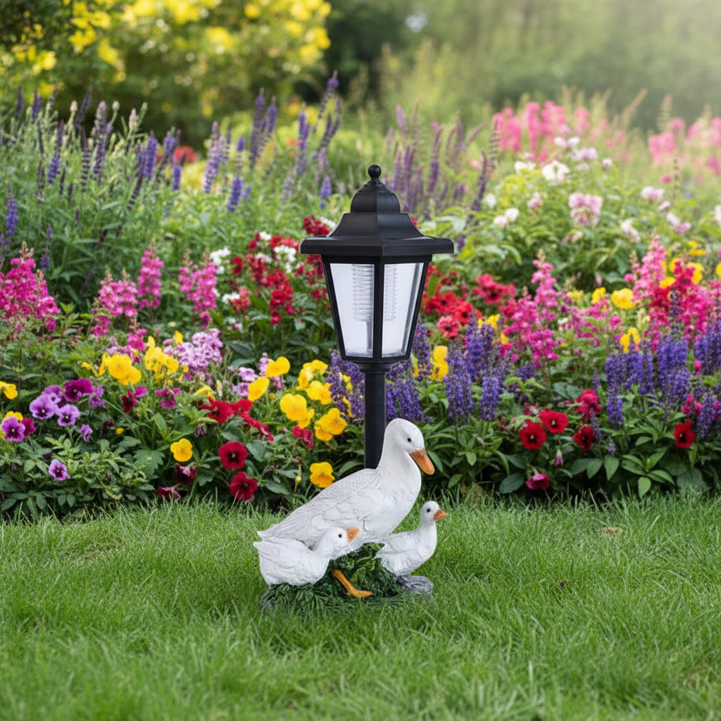 Whimsical Solar Duck Garden Decor with Lantern