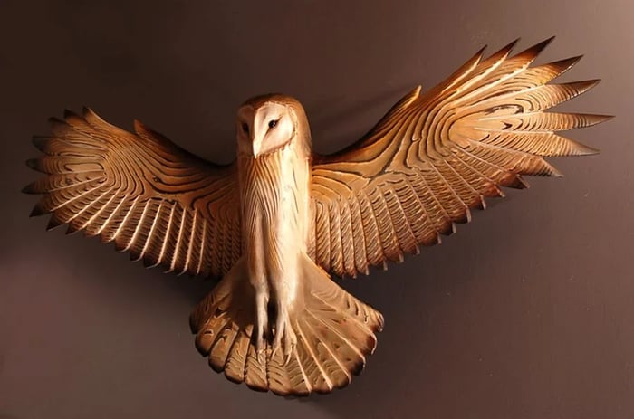 Elegant Owl | Handcrafted Wooden Wall Sculpture for Cozy Spaces