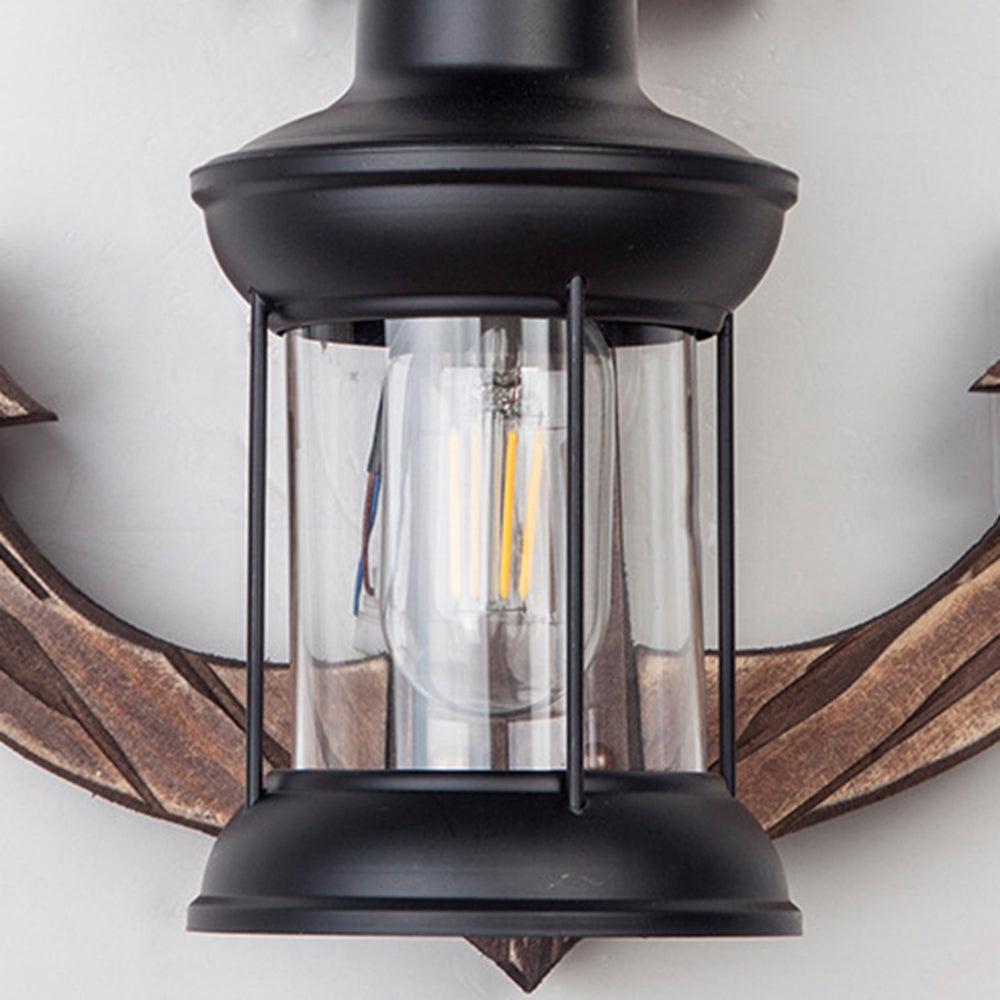 LED Wall Light in Anchor Design – Wooden Nautical Decor