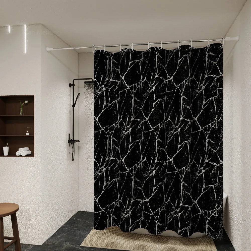 Shower Curtain with Marble Design