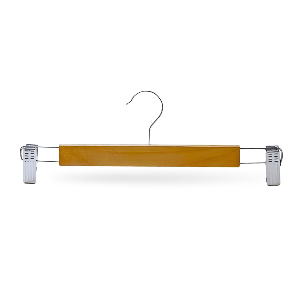 Elegance Plus | Premium Wooden Hangers with Grip Clips | 10-Pack