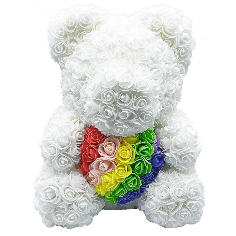 Forever Blooming Rose Teddy Bear Gift for Valentine's Day - 10"