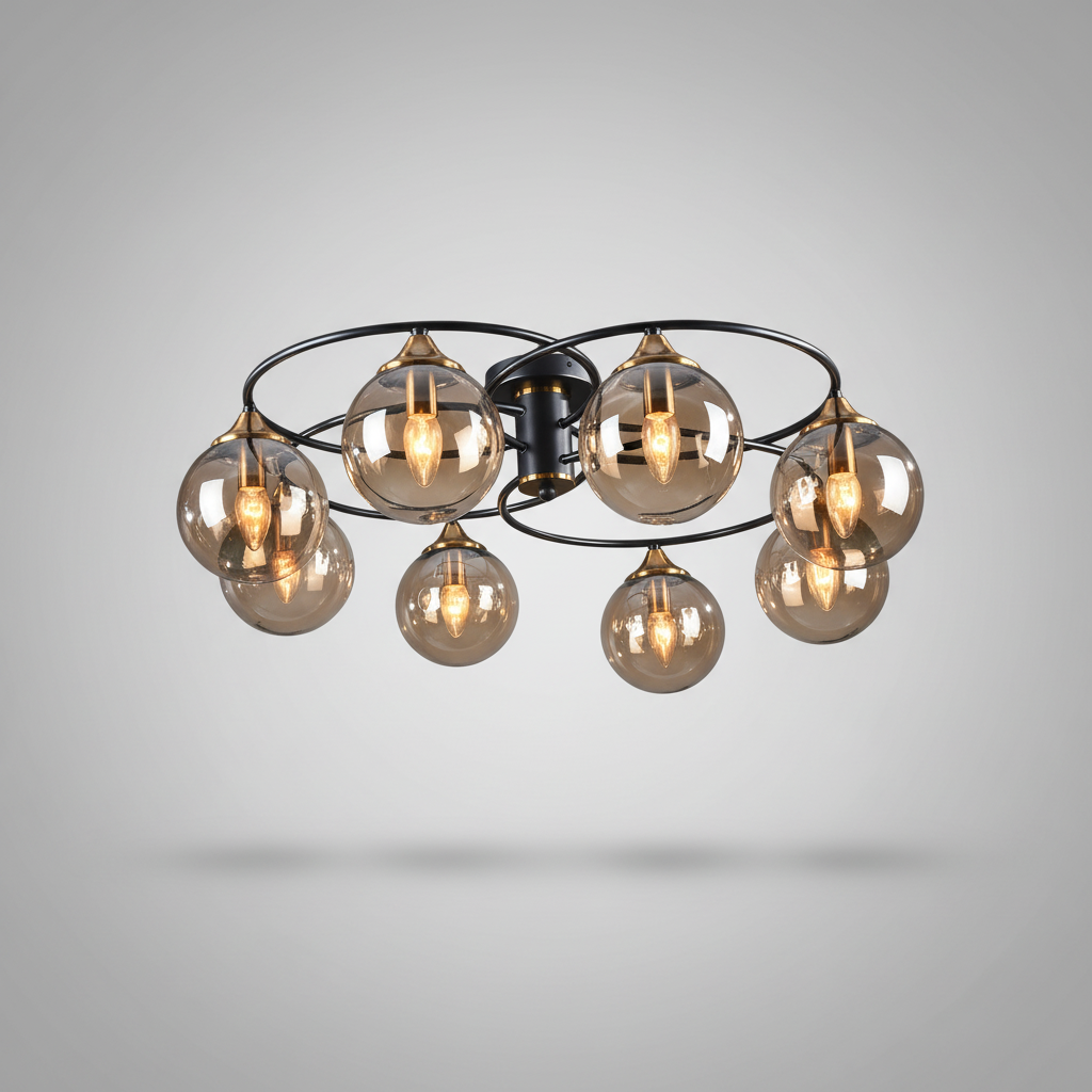 Glass Lamp with Multiple Arms - Halo Glow Design