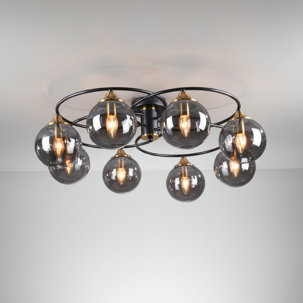 Glass Lamp with Multiple Arms - Halo Glow Design