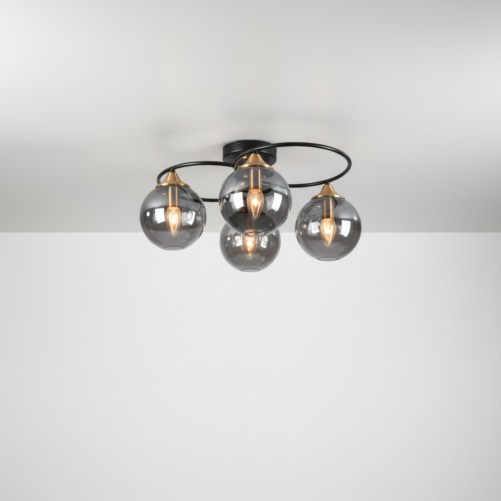 Glass Lamp with Multiple Arms - Halo Glow Design