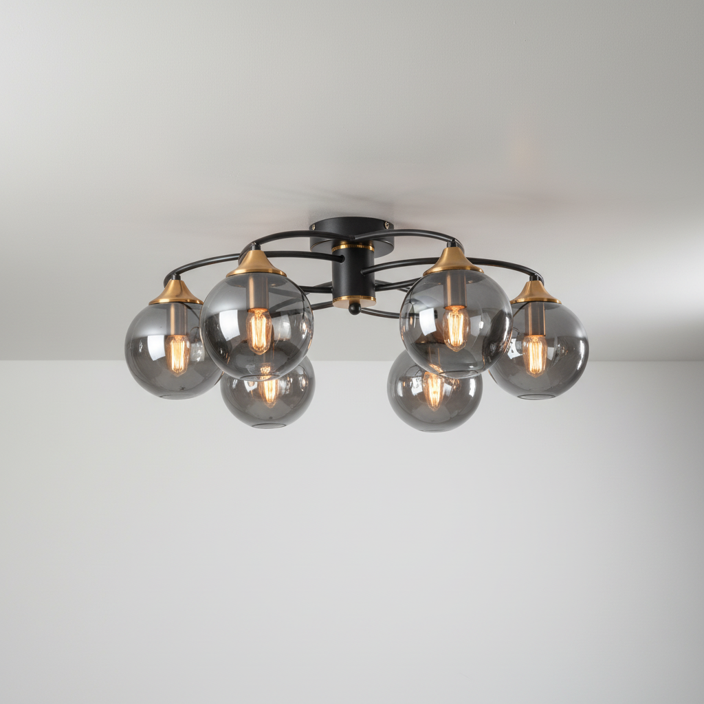 Glass Lamp with Multiple Arms - Halo Glow Design