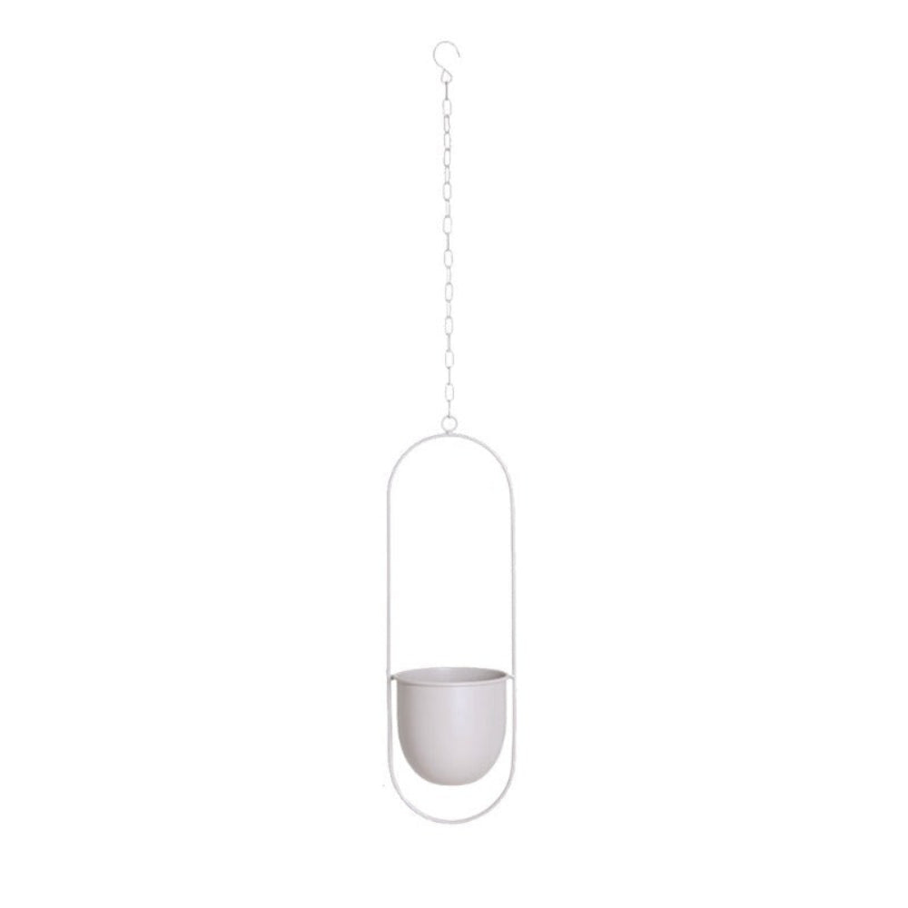 Stylish Hanging Planter with Chain and Hook for Indoor/Outdoor Use