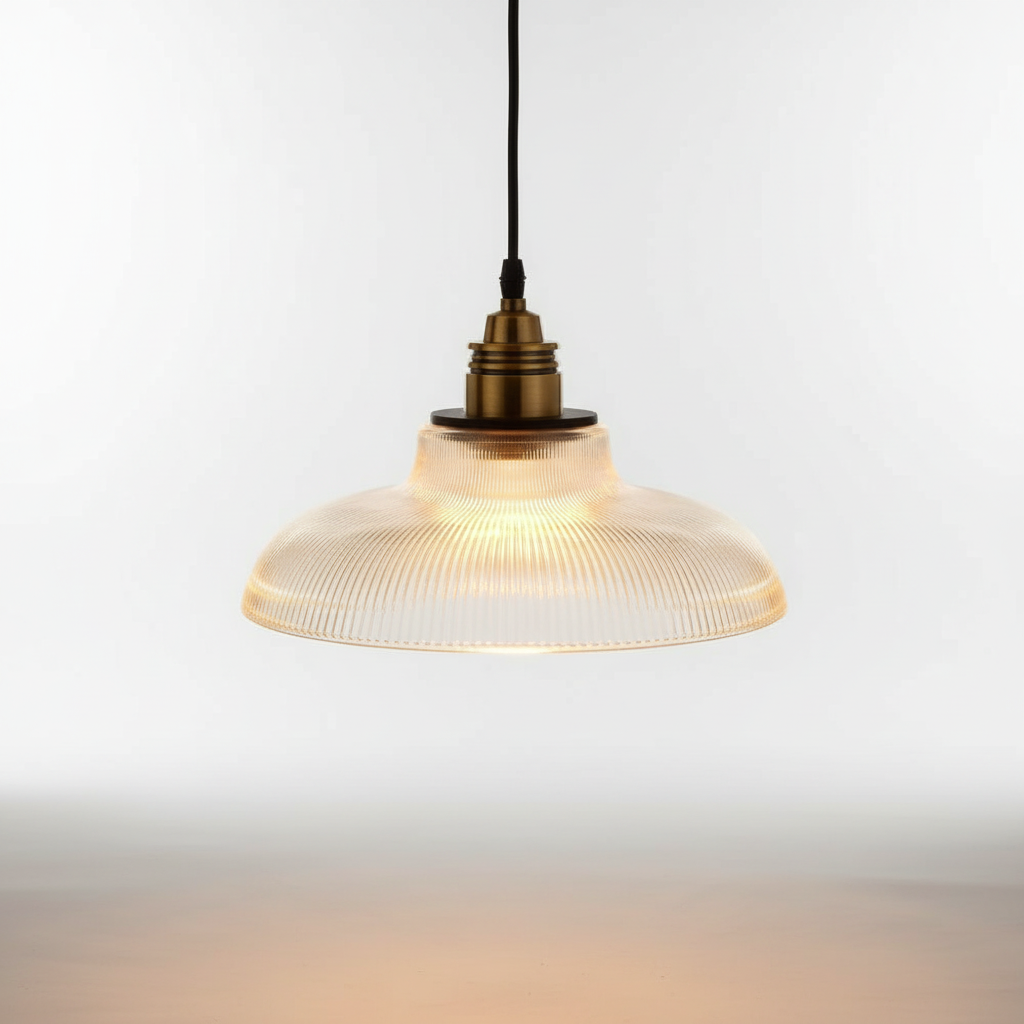 Contemporary Metal and Glass Pendant Light Fixture