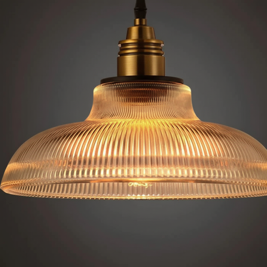 Contemporary Metal and Glass Pendant Light Fixture
