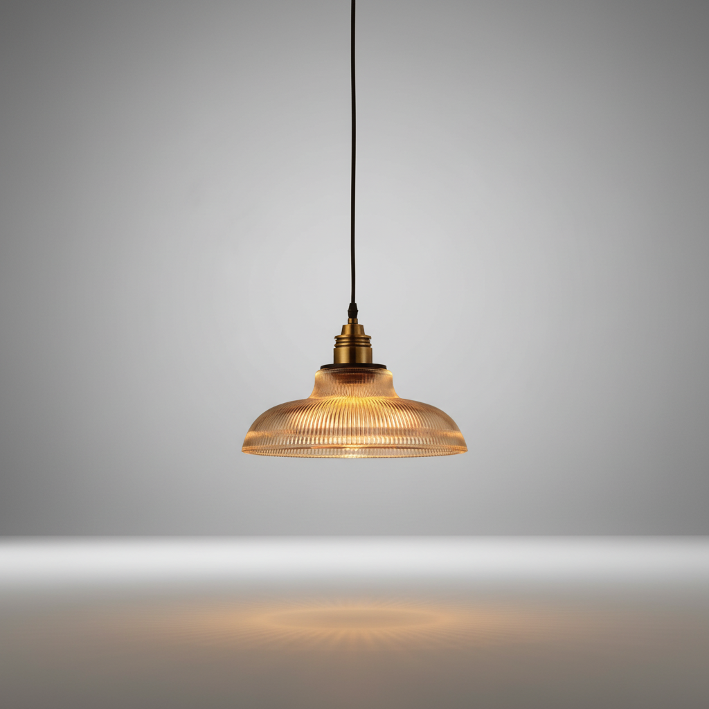 Contemporary Metal and Glass Pendant Light Fixture