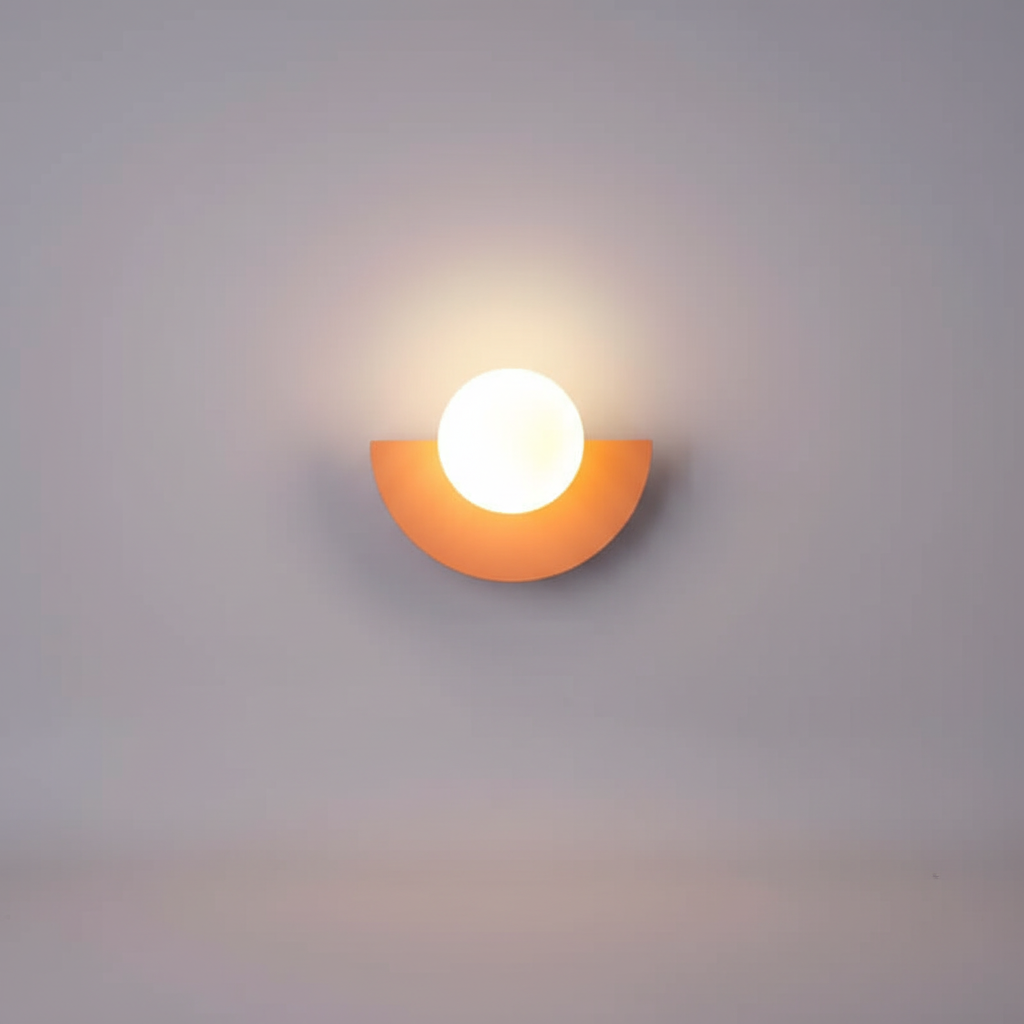 Half-Moon Metal Wall Light Fixture