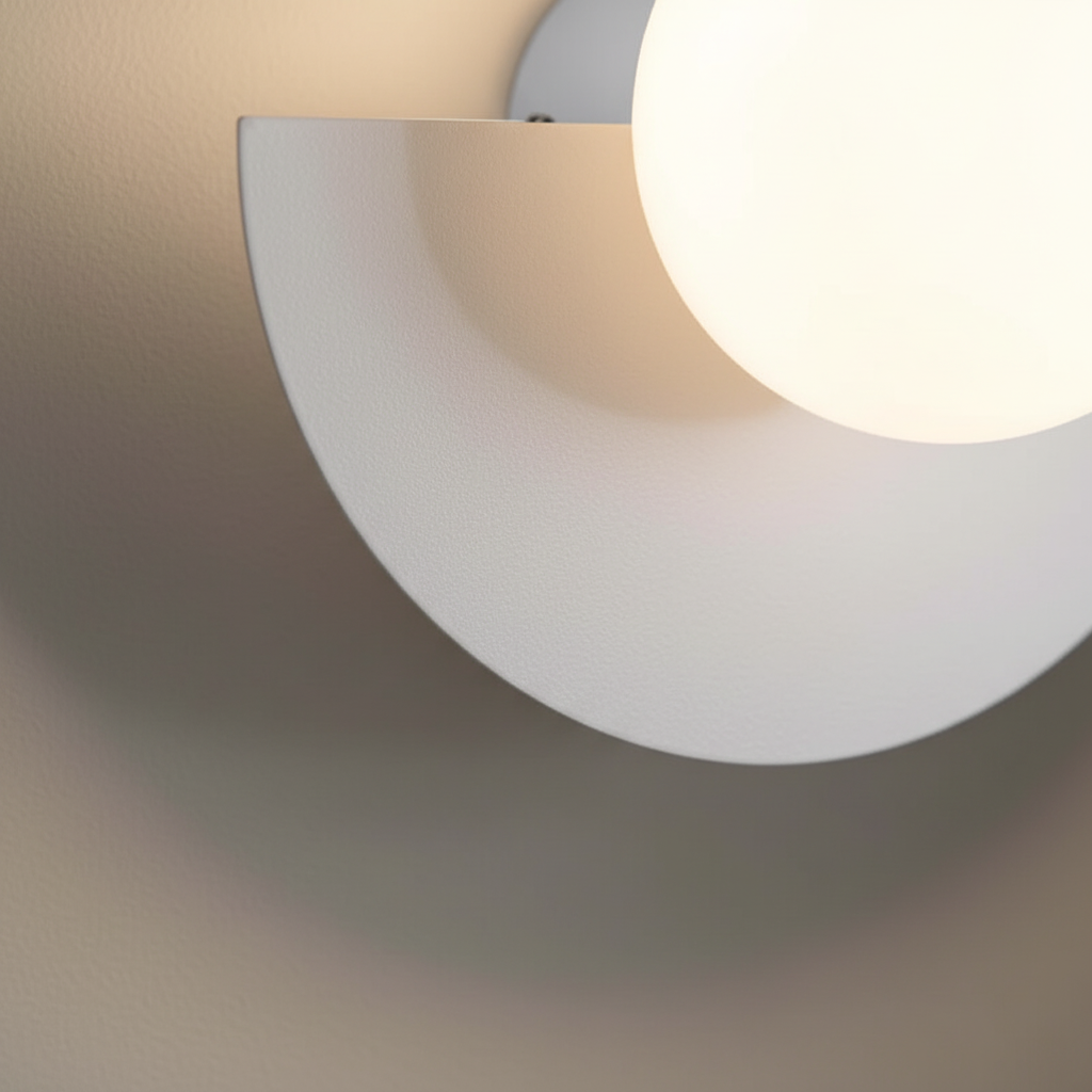 Half-Moon Metal Wall Light Fixture