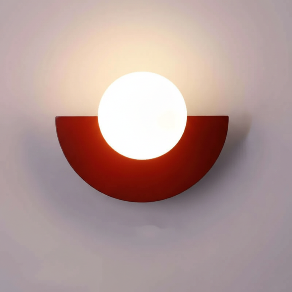 Half-Moon Metal Wall Light Fixture