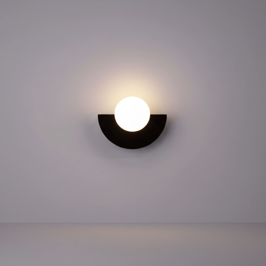 Half-Moon Metal Wall Light Fixture